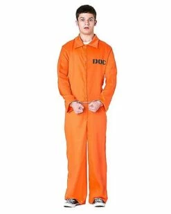 Adult Department Of Corrections Prisoner One Piece Costume -Spook & Style Shop 00580787 a