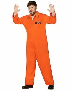 Adult Department Of Corrections Prisoner One Piece Costume -Spook & Style Shop 00580803 g