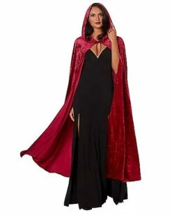 Burgundy Hooded Cape