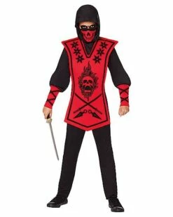 Kids Red Skull Ninja Costume