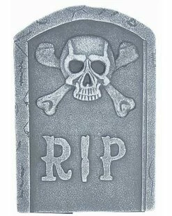 15 Inch Skull And Bones Tombstone