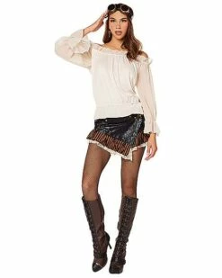 Adult White Peasant Top