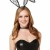 Black Velour And Lace Bunny Ears