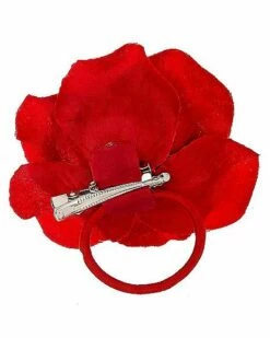 Day Of The Dead Red Rose Hair Accessory -Spook & Style Shop 01289990 b