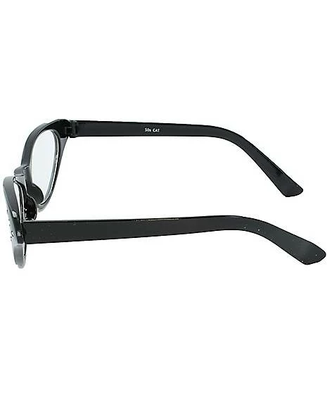 '50s Black Rhinestone Cat Eye Glasses 2 '50s Black Rhinestone Cat Eye Glasses - Image 2