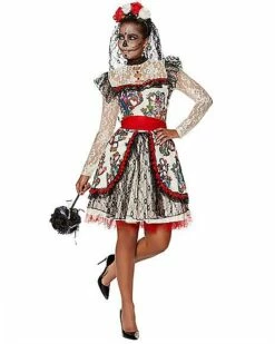 Adult Sugar Skull Bride Costume -Spook & Style Shop 01346576 c