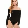Off The Shoulder Black Bodysuit