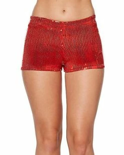 Adult Red Sequin Shorts