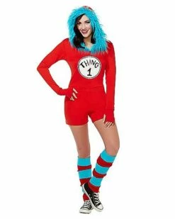 Adult Thing 1 And Thing 2 Romper Costume - Dr. Seuss