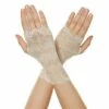 Fingerless White Lace Gloves