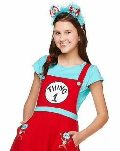 Tween Thing 1 And 2 Jumper Dress Costume - Dr. Seuss -Spook & Style Shop 01369214 c