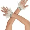 White Faux Feather Angel Gloves