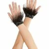 Black Faux Feather Raven Gloves