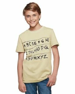 Kids Stranger Things Alphabet Wall T Shirt - Stranger Things