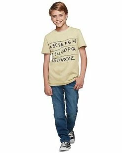 Kids Stranger Things Alphabet Wall T Shirt - Stranger Things -Spook & Style Shop 01381797 e