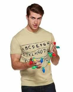 Adult Alphabet Wall T Shirt - Stranger Things