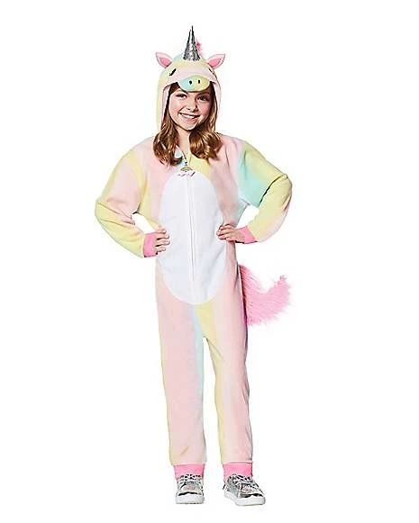 Kids Rainbow Unicorn One-Piece Costume 1 Kids Rainbow Unicorn One-Piece Costume