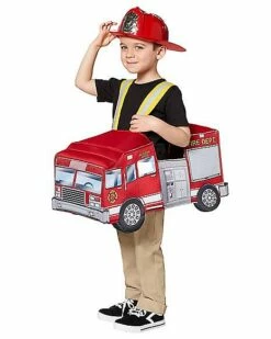 Toddler Light Up Firetruck Piggyback Costume