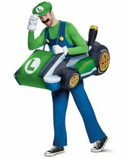 Adult Luigi Kart Inflatable Costume - Mario Kart -Spook & Style Shop 01394071 c