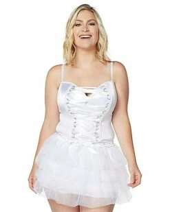 Front Lace-Up Corset - White -Spook & Style Shop 01394600 a