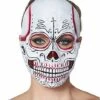 Red Sugar Skull Half Mask
