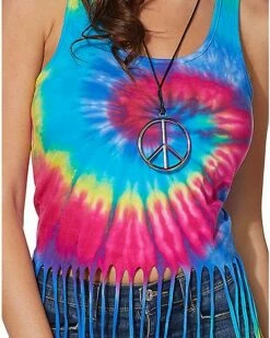 Tie Dye Fringe Tank Top -Spook & Style Shop 01425651 d