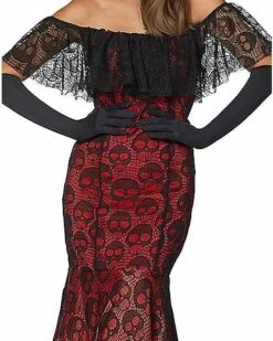 Adult La Catrina Day Of The Dead Trumpet Dress Costume -Spook & Style Shop 01428358 c