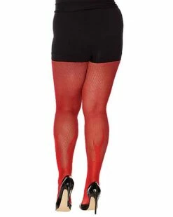 Red Devil Flame Fishnet Stockings -Spook & Style Shop 01441682 b