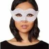 White Glitter Eye Half Mask
