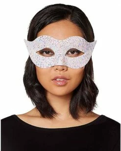 White Glitter Eye Half Mask