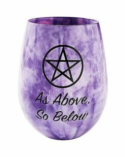 Pentagram Stemless Wine Glass - 22 Oz.