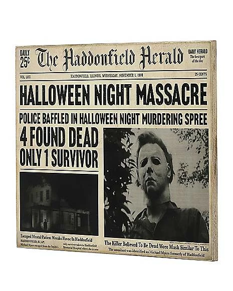 Michael Myers Haddonfield Herald Sign - Halloween 3 Michael Myers Haddonfield Herald Sign - Halloween - Image 3