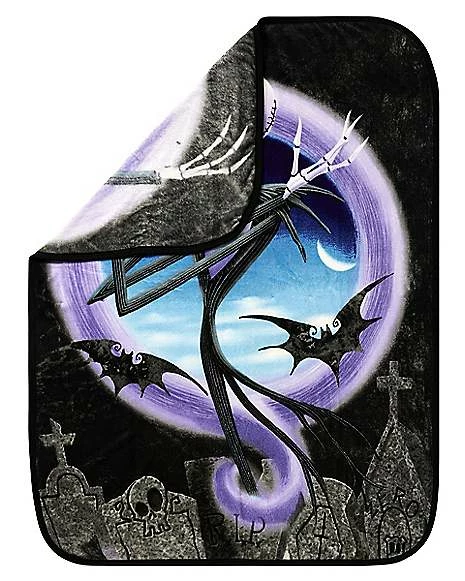 Graveyard Jack Skellington Fleece Blanket - The Nightmare Before Chris 2 Graveyard Jack Skellington Fleece Blanket - The Nightmare Before Chris - Image 2