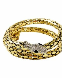 Goldtone Roman Snake Cuff -Spook & Style Shop 01468677 b