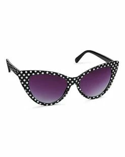 Black And White '50s Polka Dot Sunglasses