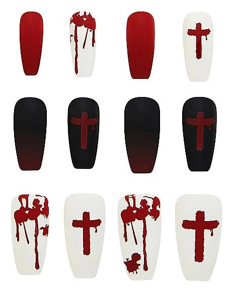 Bloody Cross Press On Nails 1 Bloody Cross Press On Nails