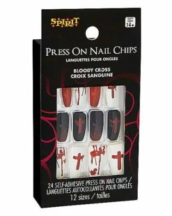 Bloody Cross Press On Nails 6 Bloody Cross Press On Nails -Spook & Style Shop 01474204 c