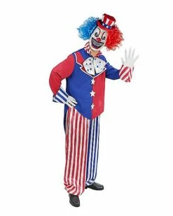 Adult Patriotic Clown Costume -Spook & Style Shop 01474337 c