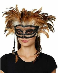 Witch Doctor Feather Eye Mask -Spook & Style Shop 01478676 c
