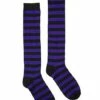 Black And Purple Striped Knee High Socks