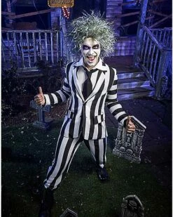 Adult Beetlejuice Striped Suit