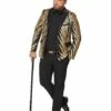 Adult '20s Gold And Black Plus Size Jacket