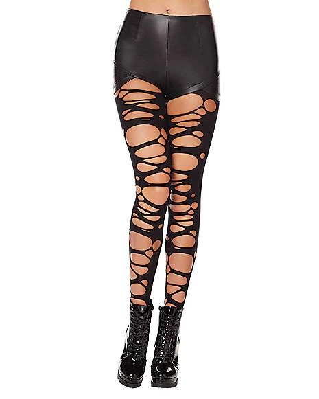 Black Punk Tattered Tights 1 Black Punk Tattered Tights