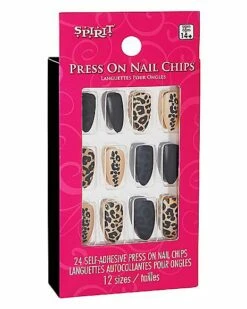 Leopard Print Press On Nails -Spook & Style Shop 01492263 c