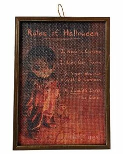 Rules Of Halloween Sign - Trick 'r Treat