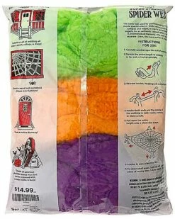 Multi-Pack Colored Spider Web Decoration -Spook & Style Shop 01511930 b