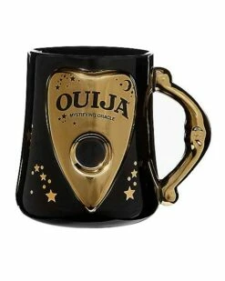 Black And Gold Ouija Molded Coffee Mug - 23 Oz.