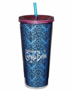 Living Marry The Dead Corpse Bride Cup With Straw - 20 Oz. -Spook & Style Shop 01515535 b