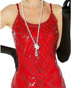 Adult Red Sequin Flapper Dress -Spook & Style Shop 01520725 c