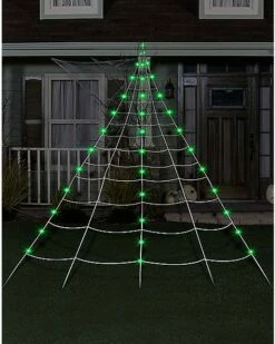 10 Ft. Light Up Green Spider Web